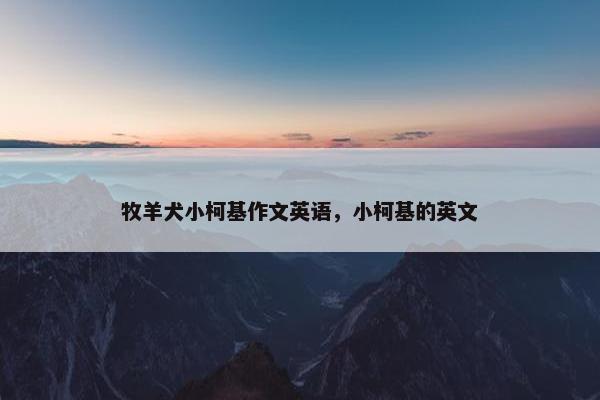 牧羊犬小柯基作文英语，小柯基的英文