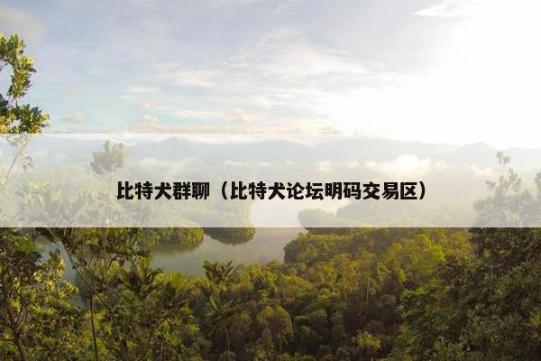 比特犬群聊（比特犬论坛明码交易区）