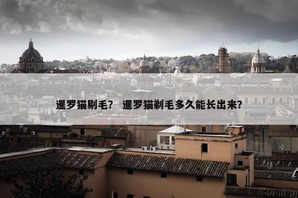 暹罗猫剔毛？ 暹罗猫剃毛多久能长出来？