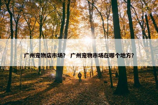 广州宠物店市场？ 广州宠物市场在哪个地方？