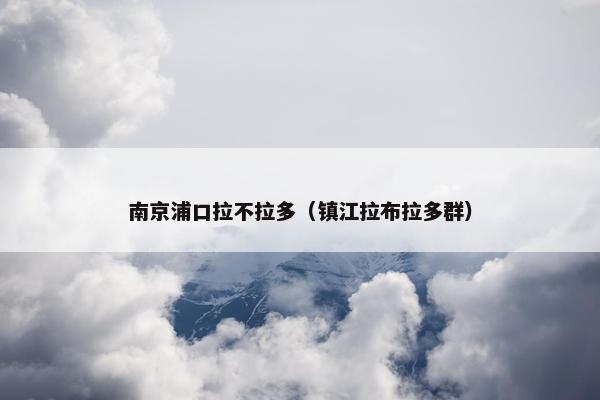 南京浦口拉不拉多（镇江拉布拉多群）