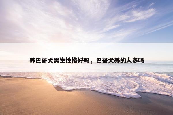 养巴哥犬男生性格好吗，巴哥犬养的人多吗
