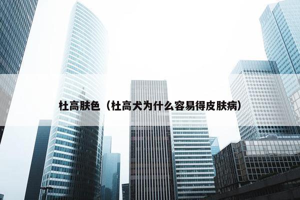 杜高肤色（杜高犬为什么容易得皮肤病）
