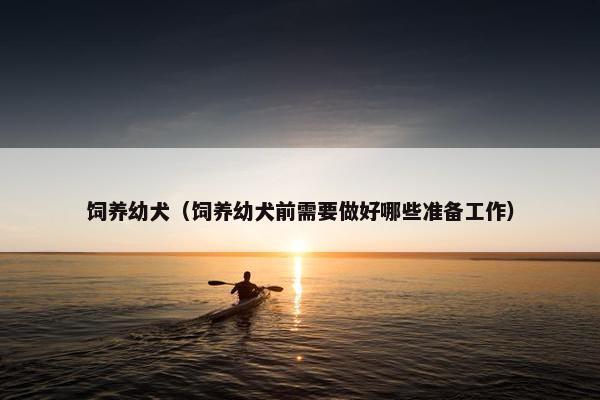饲养幼犬（饲养幼犬前需要做好哪些准备工作）