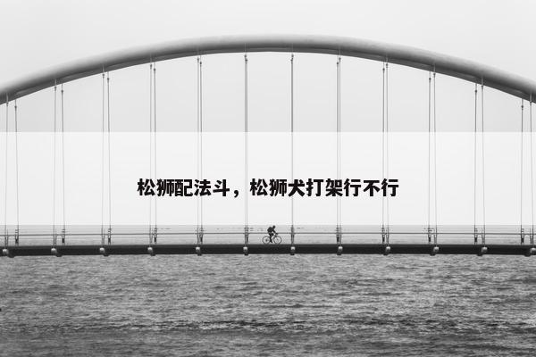 松狮配法斗，松狮犬打架行不行