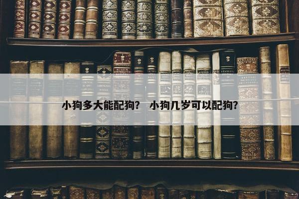 小狗多大能配狗？ 小狗几岁可以配狗？