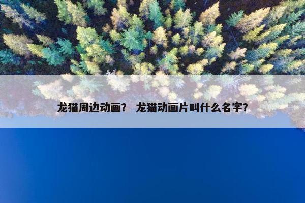 龙猫周边动画？ 龙猫动画片叫什么名字？