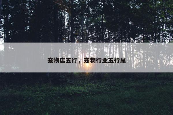 宠物店五行，宠物行业五行属