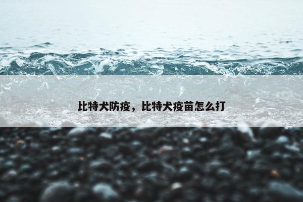 比特犬防疫，比特犬疫苗怎么打