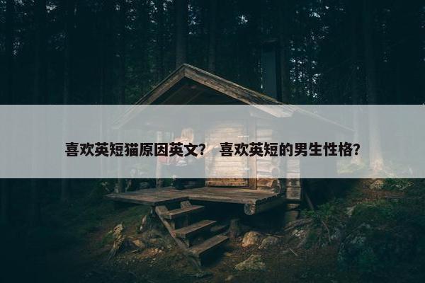 喜欢英短猫原因英文？ 喜欢英短的男生性格？