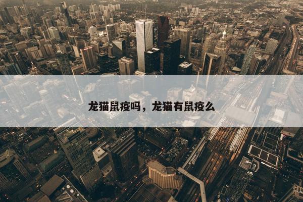 龙猫鼠疫吗，龙猫有鼠疫么