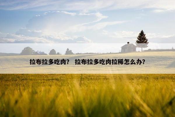 拉布拉多吃肉？ 拉布拉多吃肉拉稀怎么办？