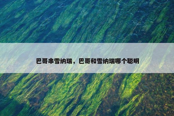 巴哥串雪纳瑞，巴哥和雪纳瑞哪个聪明