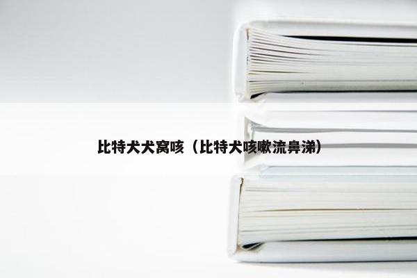 比特犬犬窝咳（比特犬咳嗽流鼻涕）