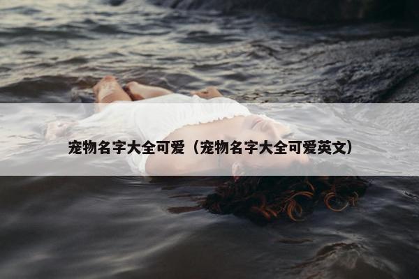 宠物名字大全可爱（宠物名字大全可爱英文）