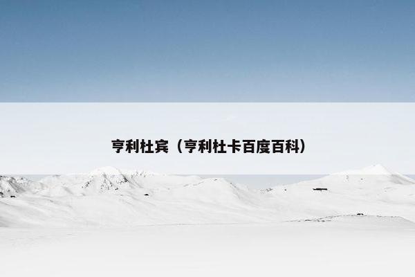 亨利杜宾（亨利杜卡百度百科）