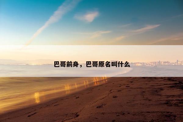 巴哥前身，巴哥原名叫什么