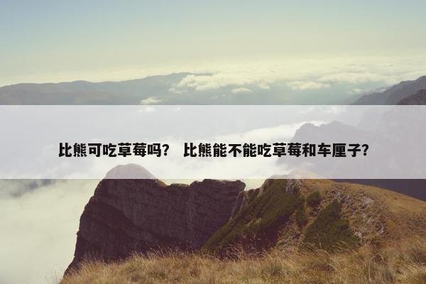 比熊可吃草莓吗？ 比熊能不能吃草莓和车厘子？
