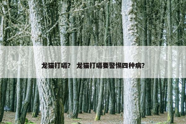 龙猫打嗝？ 龙猫打嗝要警惕四种病？