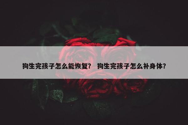 狗生完孩子怎么能恢复？ 狗生完孩子怎么补身体？