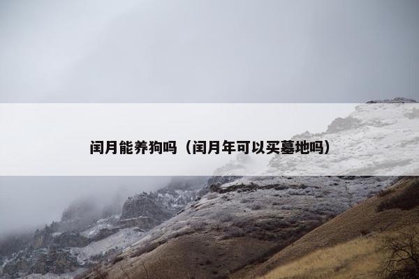 闰月能养狗吗（闰月年可以买墓地吗）