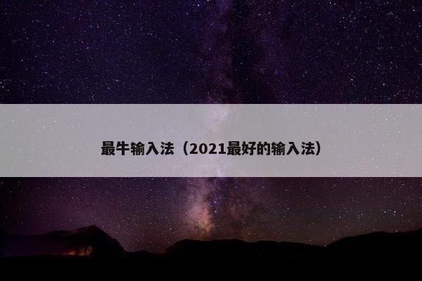最牛输入法（2021最好的输入法）