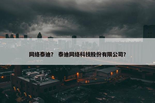 网络泰迪？ 泰迪网络科技股份有限公司？