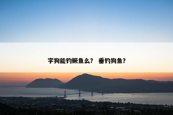 字狗能钓鳜鱼么？ 垂钓狗鱼？