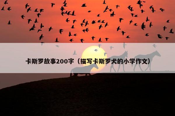 卡斯罗故事200字（描写卡斯罗犬的小学作文）