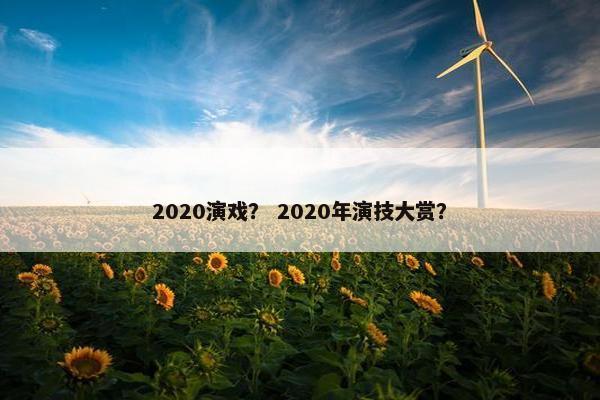 2020演戏？ 2020年演技大赏？