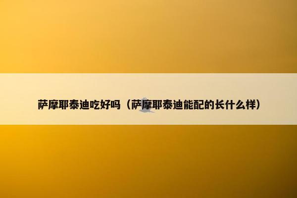 萨摩耶泰迪吃好吗（萨摩耶泰迪能配的长什么样）