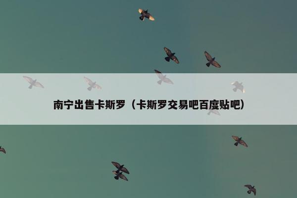 南宁出售卡斯罗（卡斯罗交易吧百度贴吧）