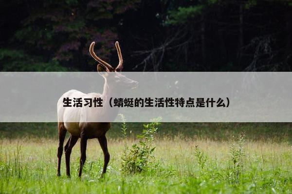 生活习性（蜻蜓的生活性特点是什么）