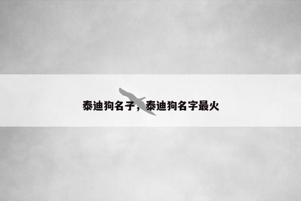 泰迪狗名子，泰迪狗名字最火