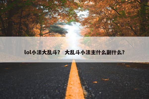 lol小法大乱斗？ 大乱斗小法主什么副什么？