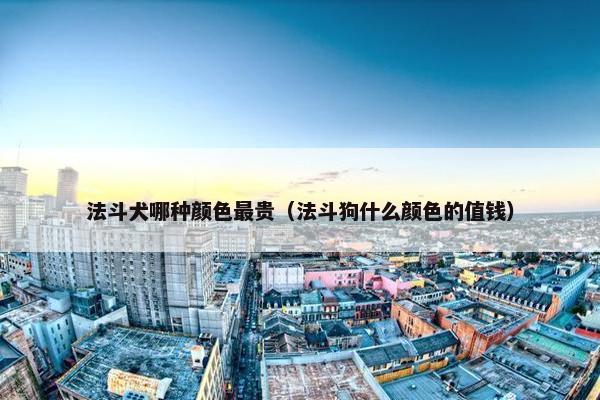 法斗犬哪种颜色最贵(法斗狗什么颜色的值钱)