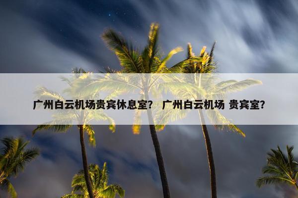 广州白云机场贵宾休息室? 广州白云机场 贵宾室?