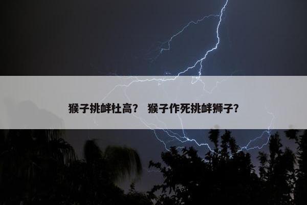 猴子挑衅杜高? 猴子作死挑衅狮子?