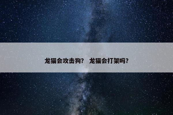 龙猫会攻击狗？ 龙猫会打架吗？