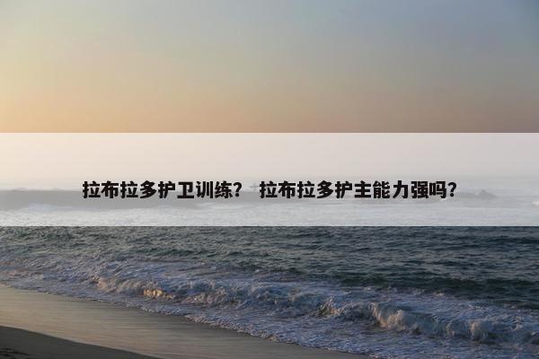 拉布拉多护卫训练？ 拉布拉多护主能力强吗？
