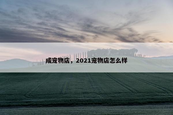 成宠物店，2021宠物店怎么样