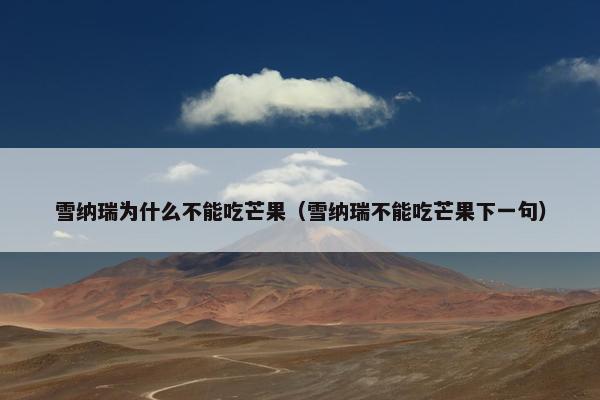 雪纳瑞为什么不能吃芒果（雪纳瑞不能吃芒果下一句）