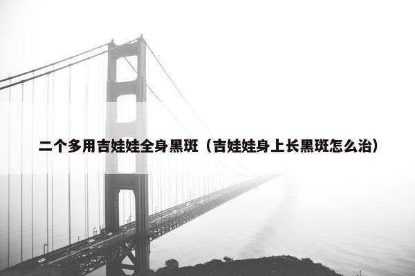 二个多用吉娃娃全身黑斑（吉娃娃身上长黑斑怎么治）