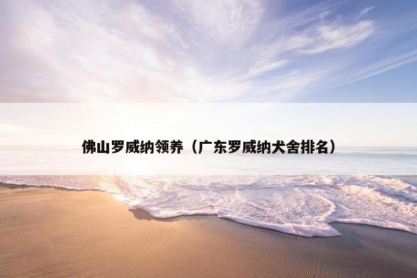 佛山罗威纳领养（广东罗威纳犬舍排名）