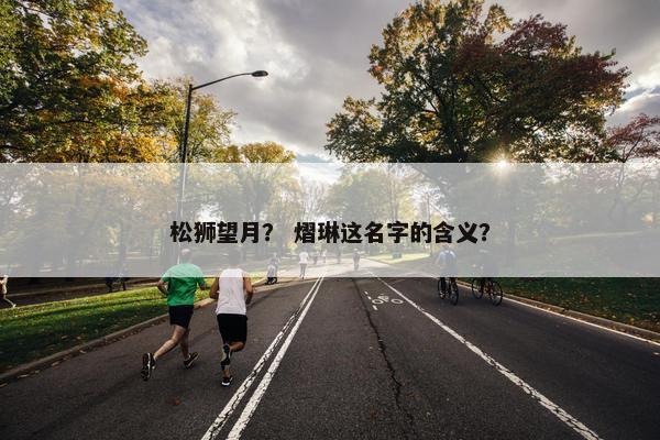 松狮望月？ 熠琳这名字的含义？