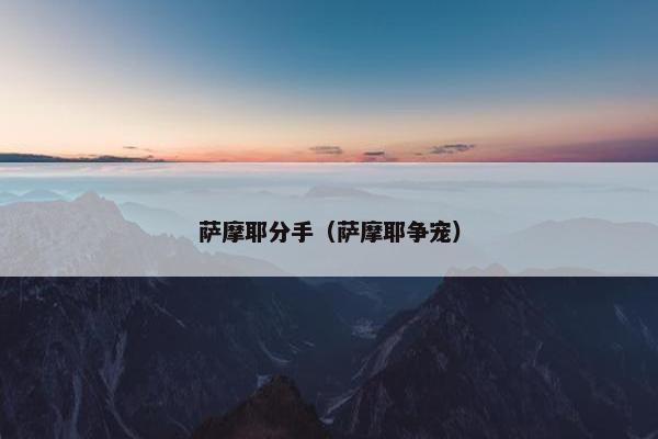 萨摩耶分手（萨摩耶争宠）