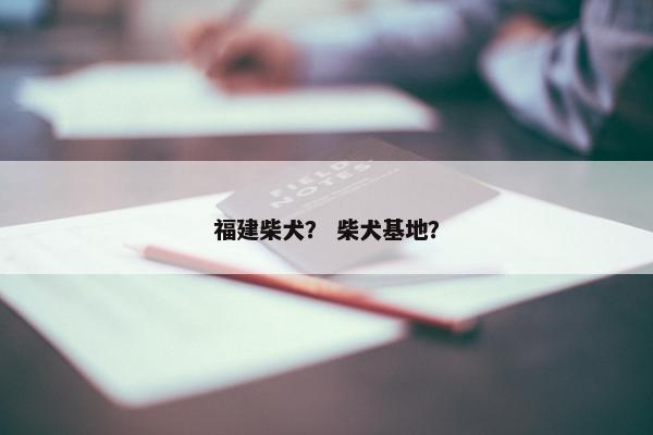 福建柴犬？ 柴犬基地？
