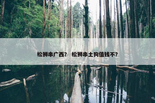 松狮串广西？ 松狮串土狗值钱不？