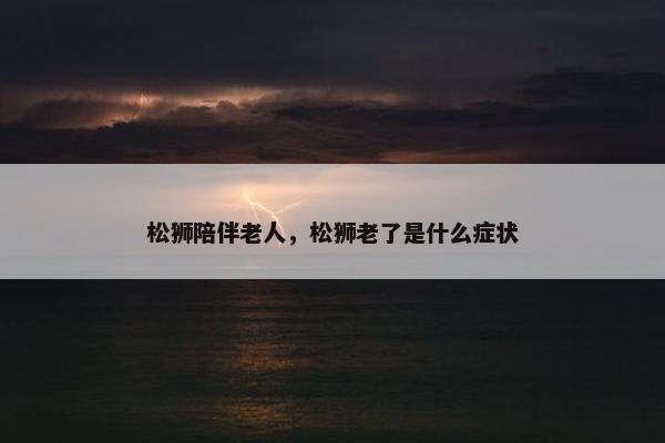 松狮陪伴老人，松狮老了是什么症状