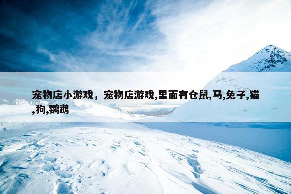 宠物店小游戏，宠物店游戏,里面有仓鼠,马,兔子,猫,狗,鹦鹉